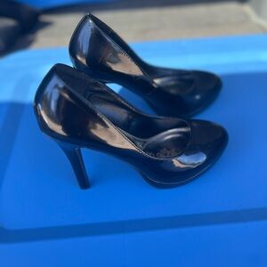 Sleek Black Patent Leather Heels